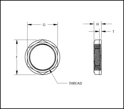 Metric Hex Nut With Washer Face Diagrammatic