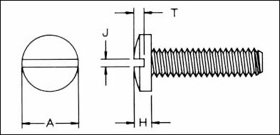 Slotted Binder Machine Screws Diagrammatic