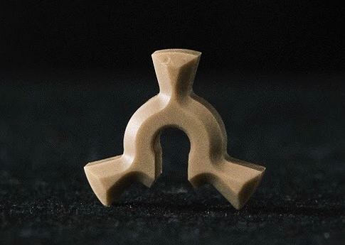 A spacer probe machined out of PEK HT material.  PEK HT offers a 30°F higher continuous operating temperature than traditional PEEK based materials. HT is well suited for applications in which standard PEEK chemistries do not offer enough stiffness and strength or wear resistance at temperatures above 350°F. HT is also FDA food contact compliant.